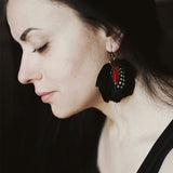 Black and Red Wings Earrings