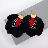 Black and Red Wings Earrings