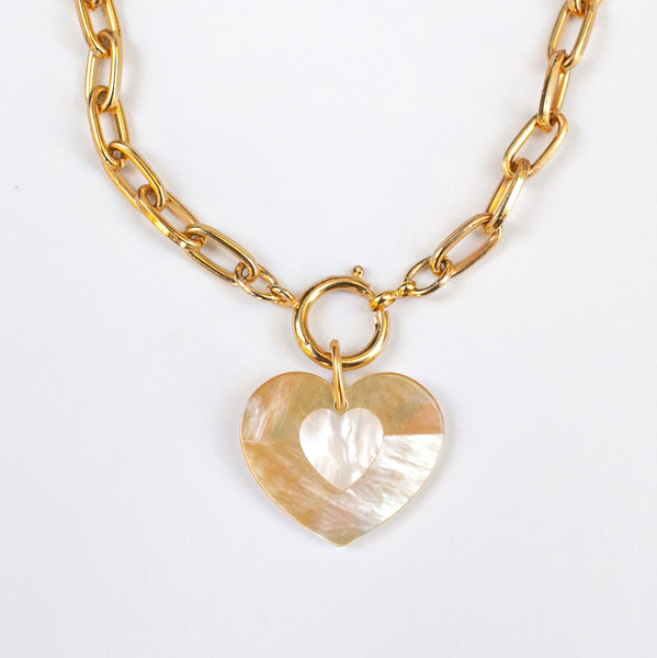 Heart PWR Necklace in white