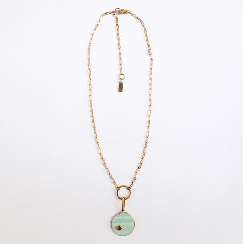 Breeze Charm Necklace in light blue