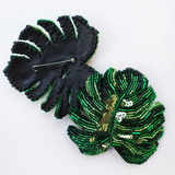 Monstera Embroidered Brooch