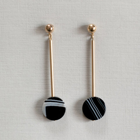 Black Agate Earrings